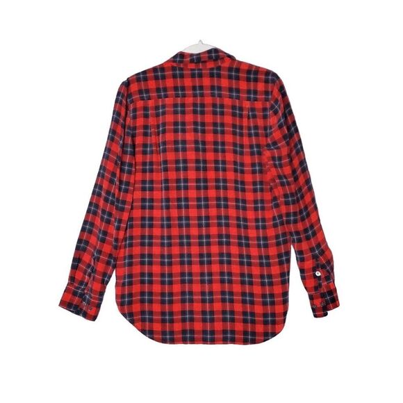 Equipment Femme Women's Long Sleeve Reese Red Plaid Button-Up Blouse Small - Picture 2 of 3